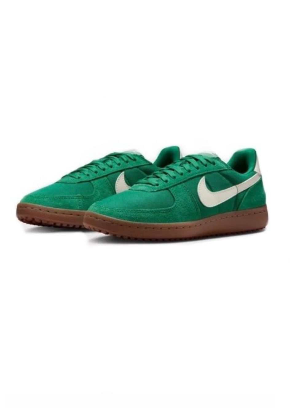 Nike SE Field General Shamrock Malachite Green and Gum Swoosh Suede Sneakers